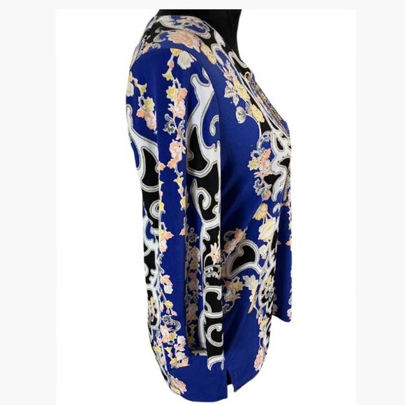 IM Collection Elegant Multicolor Tunic with Gold Chains Tassels Size PM EUC - Picture 4 of 9